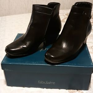 Ladies black dress ankle boots